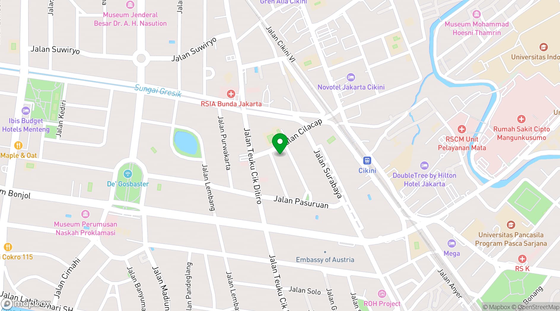 Map showing The Hermitage, A Tribute Portfolio Hotel, Jakarta