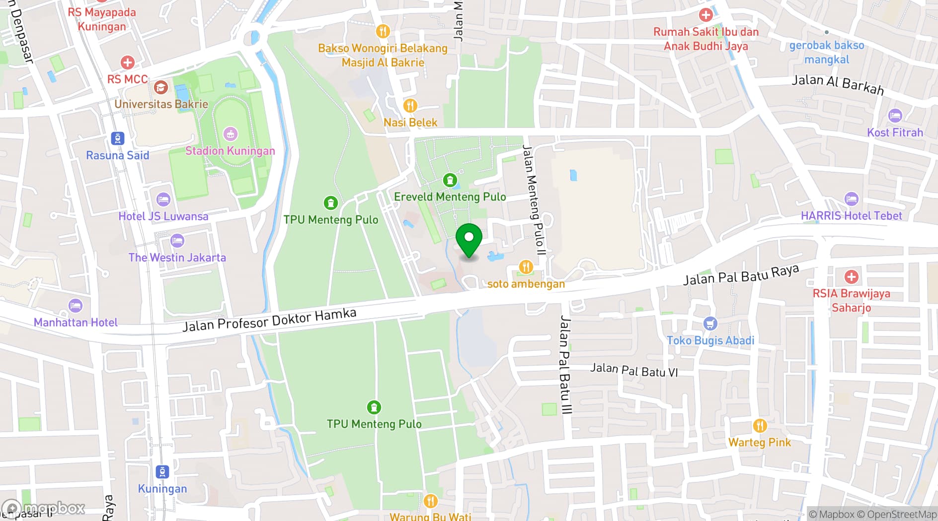 Map showing Wyndham Casablanca Jakarta