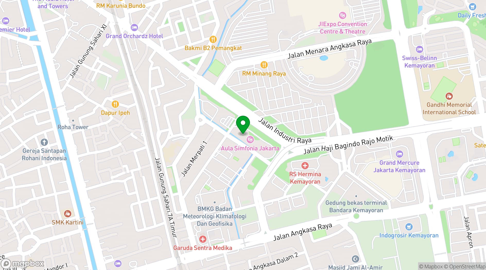 Map showing Aula Simfonia Jakarta