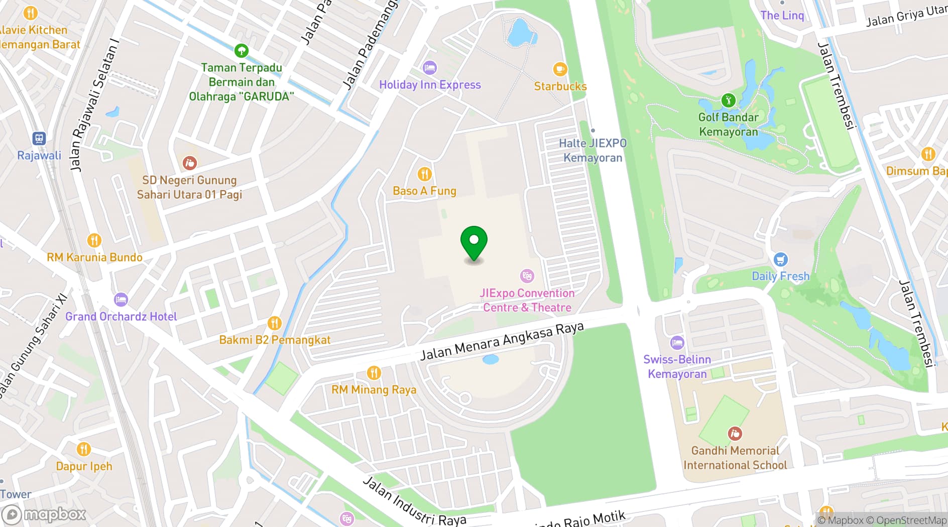 Map showing Jakarta Fair