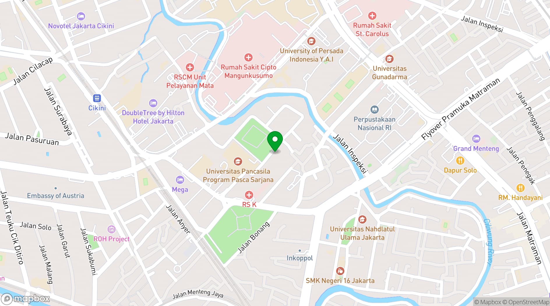 Map showing The Grand Mansion Menteng