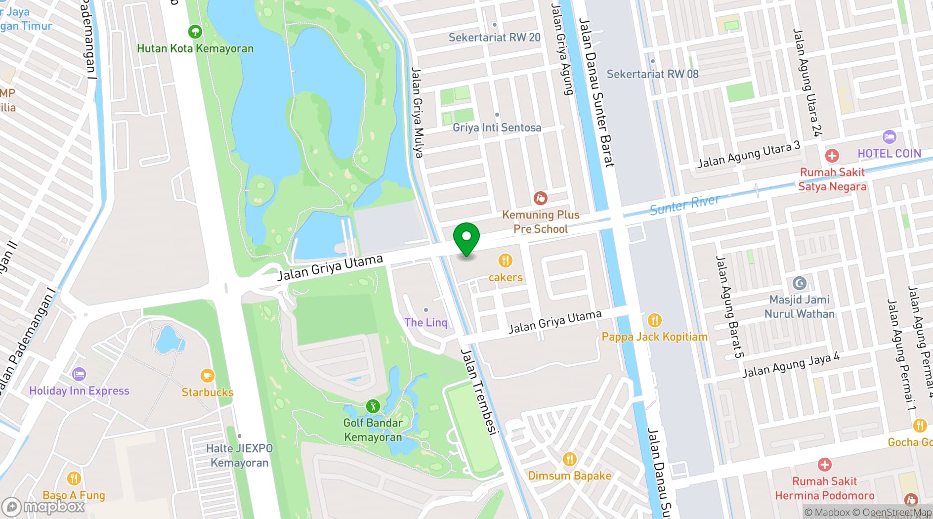 Map showing DoubleTree by Hilton Jakarta Kemayoran