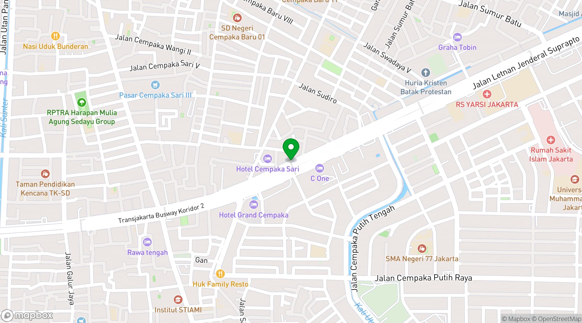 Map showing Hotel Grand Cempaka