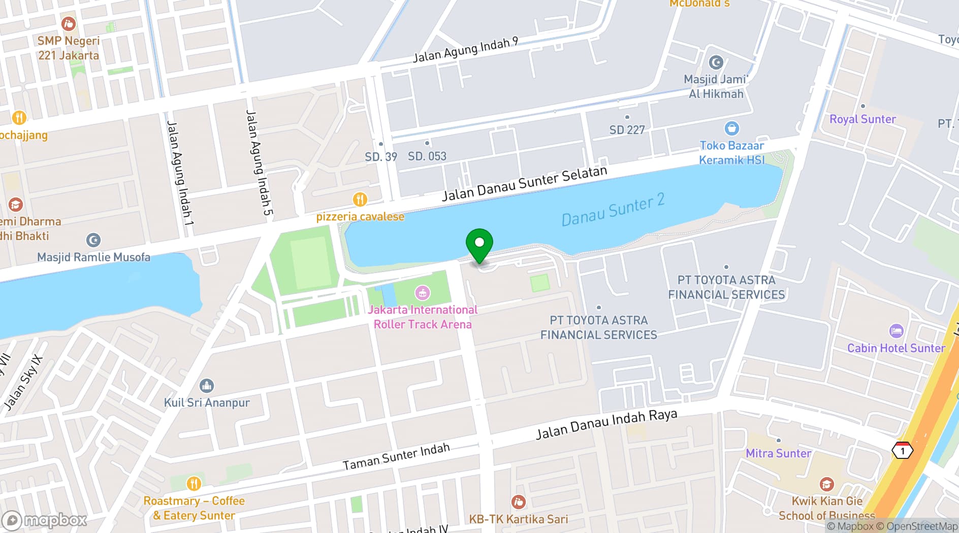 Map showing Sunlake Waterfront Resort & Convention Jakarta