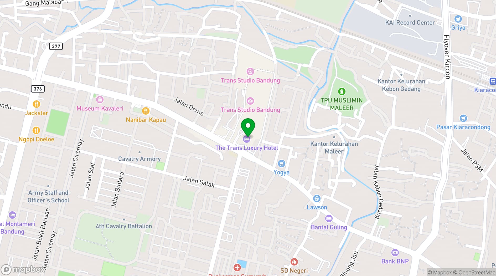 Map showing The Trans Luxury Hotel