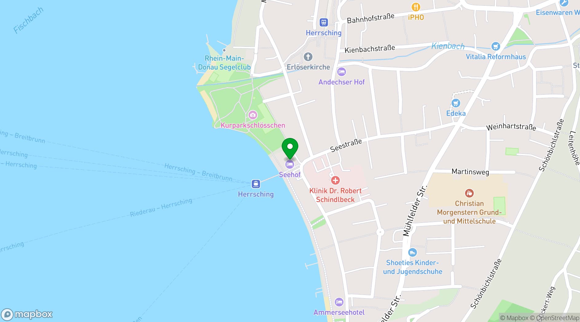 Map showing Seehof Ammersee