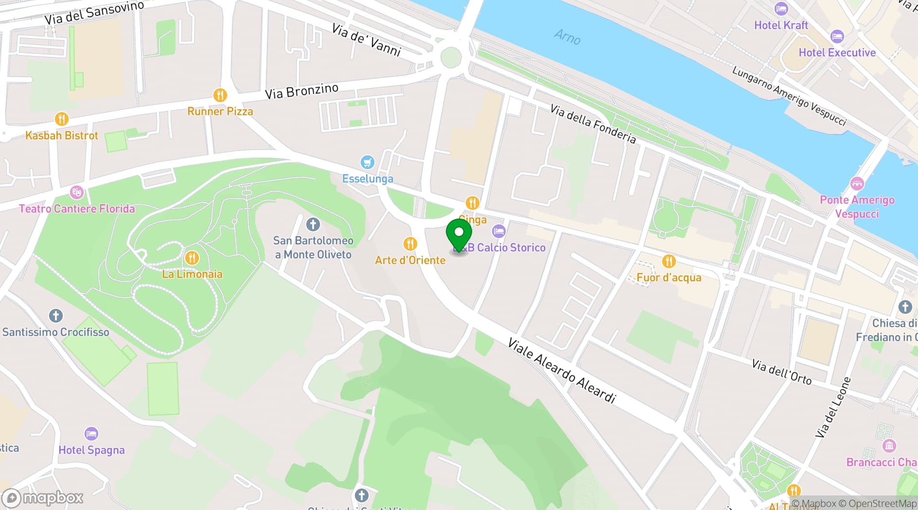 Map showing UNAHOTELS Vittoria Firenze