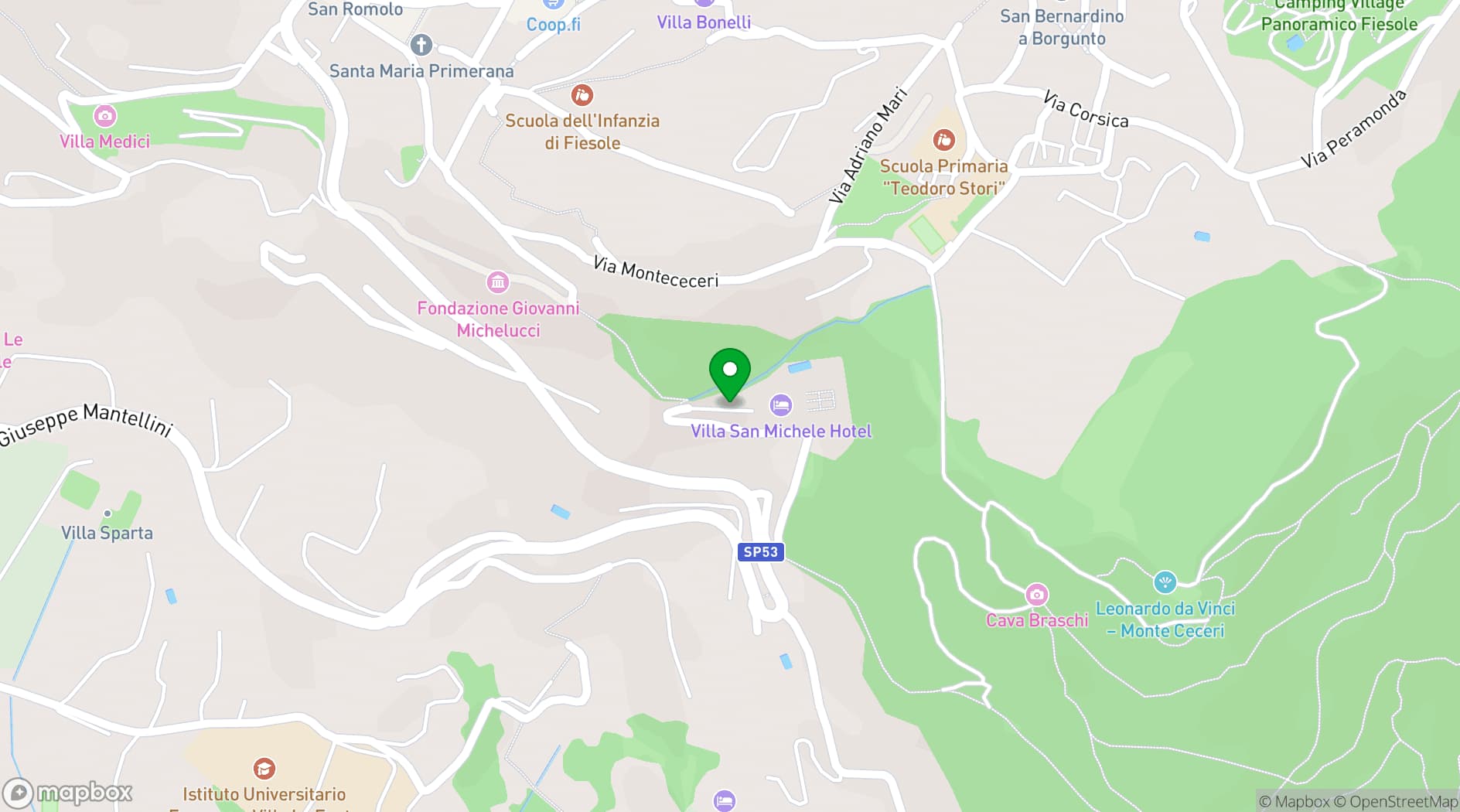 Map showing Villa San Michele