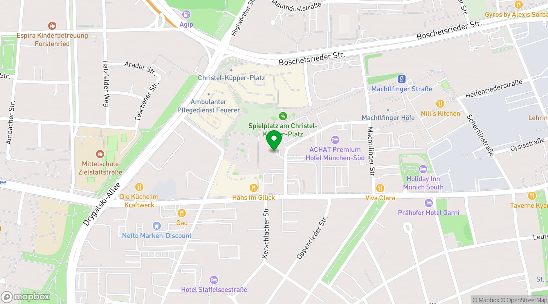 Map showing Grand Hotel Palladium