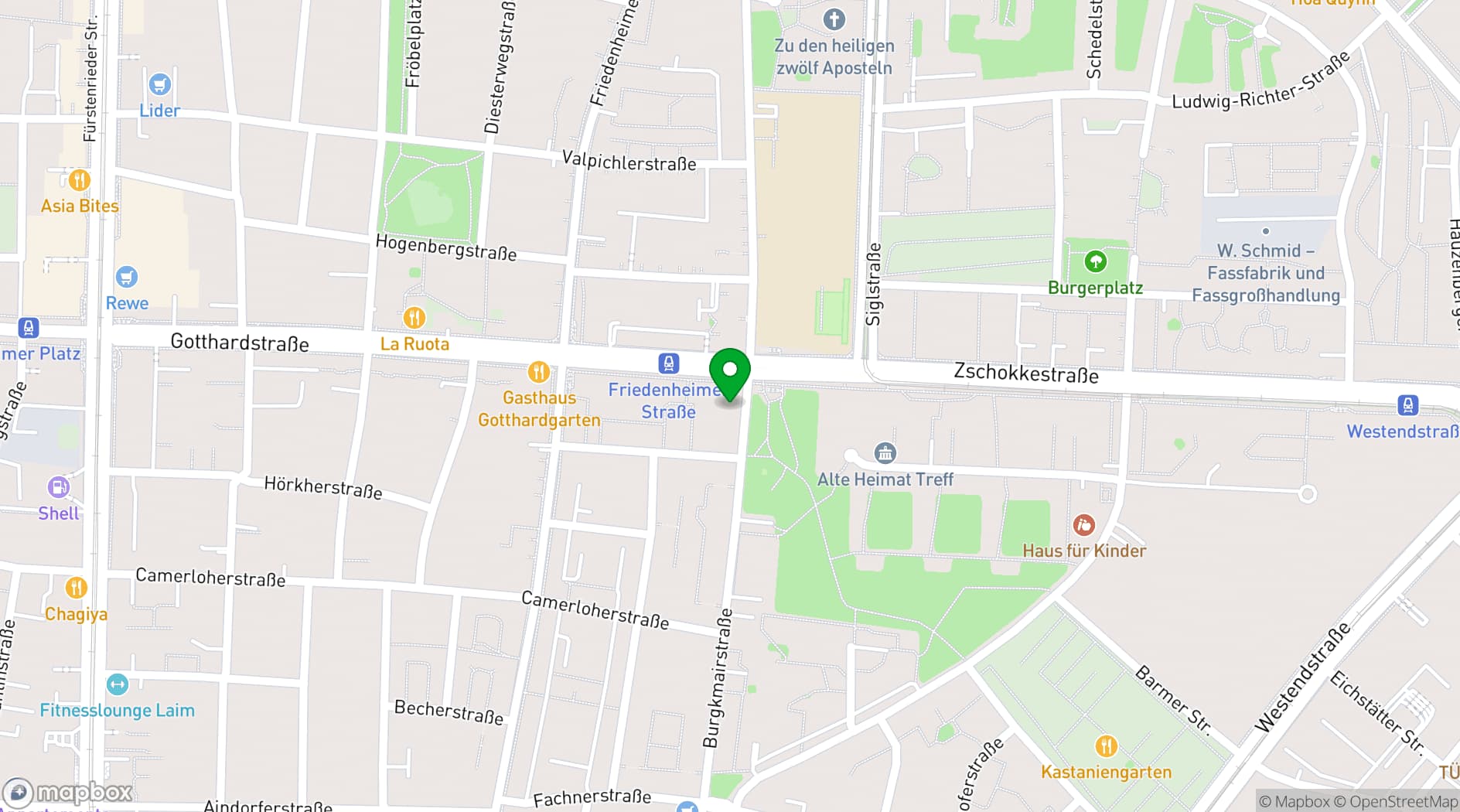 Map showing Park Hotel Laim