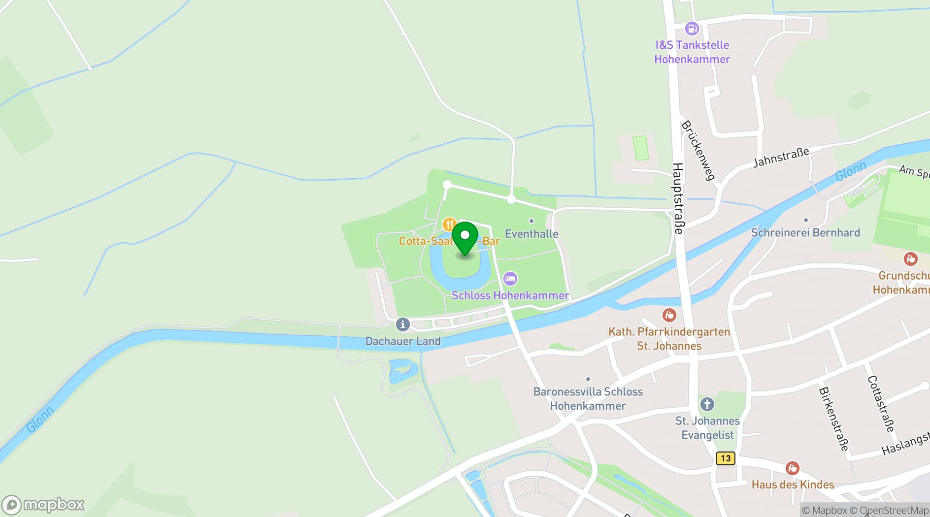 Map showing Schloss Hohenkammer