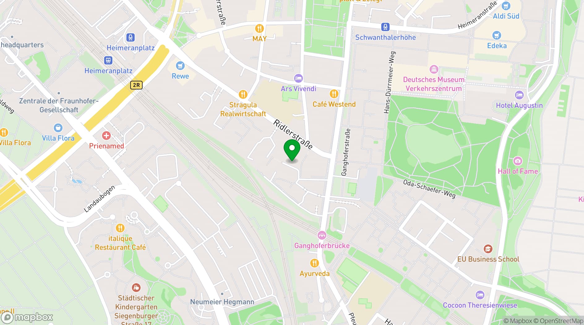 Map showing Schwanthalerhöhe Exklusiv