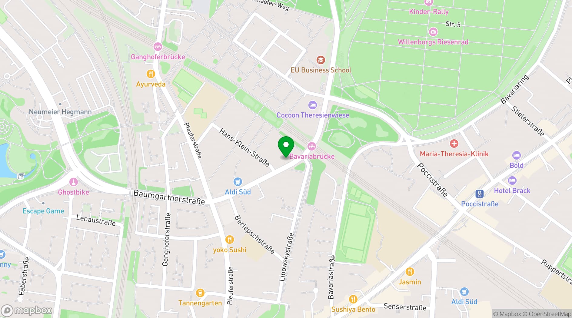 Map showing Agendis Business Center Bavaria