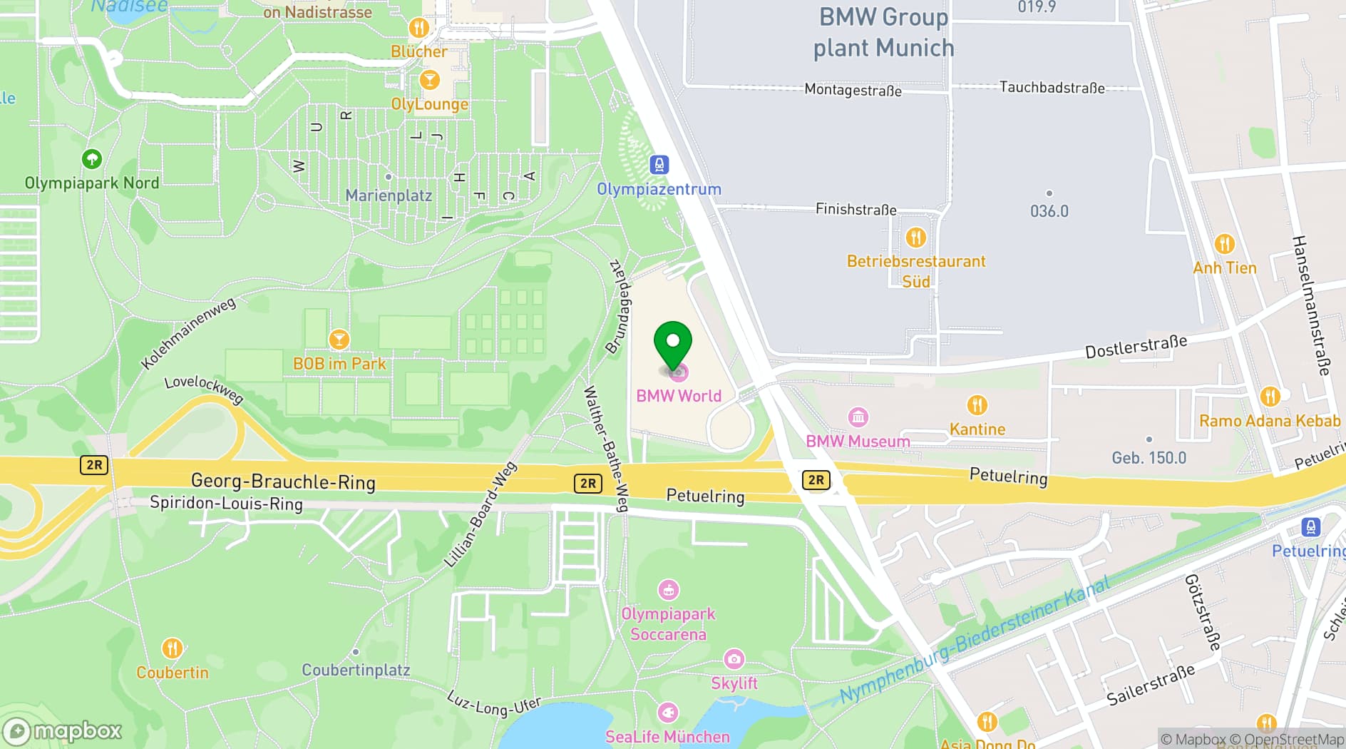 Map showing BMW Welt