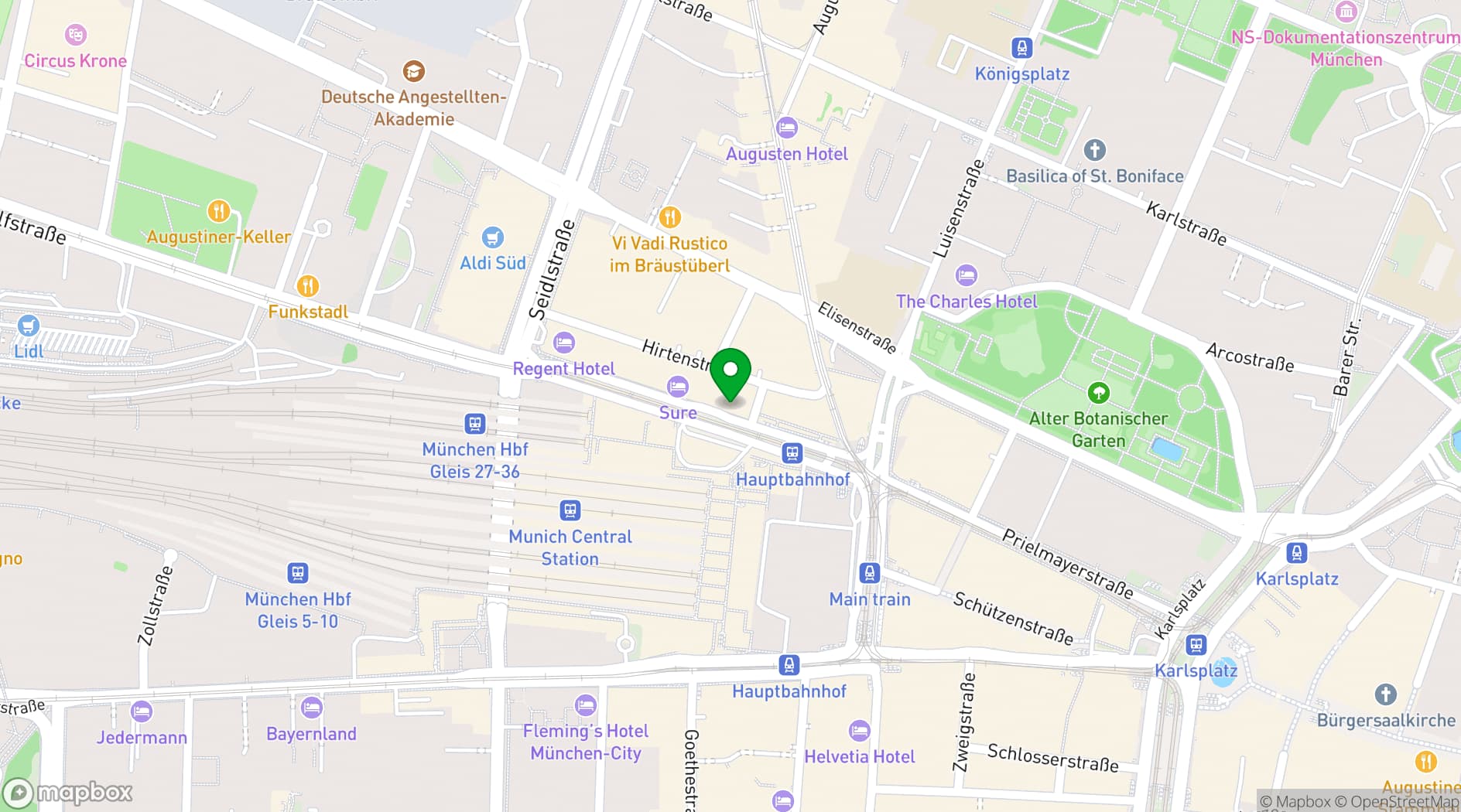 Map showing Eden Hotel Wolff