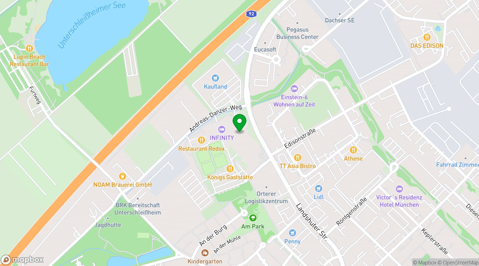 Map showing INFINITY Munich