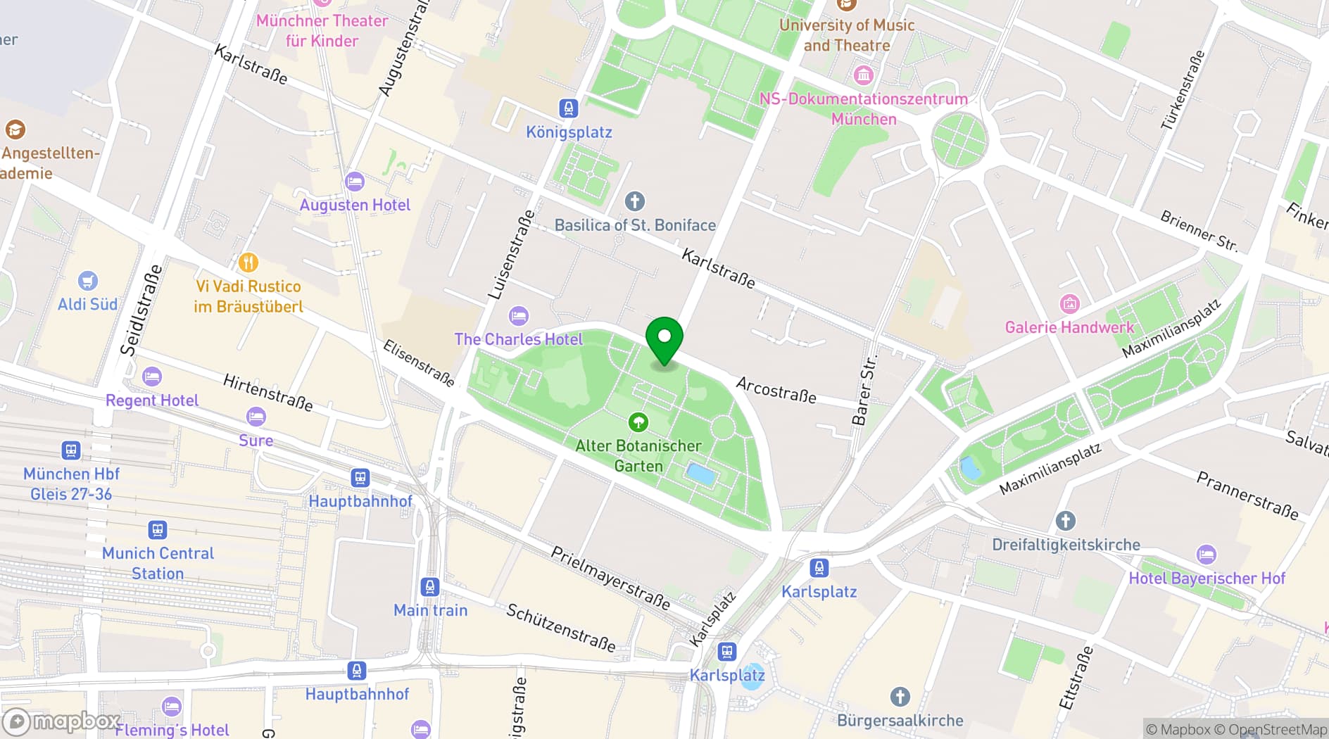Map showing Park Cafe