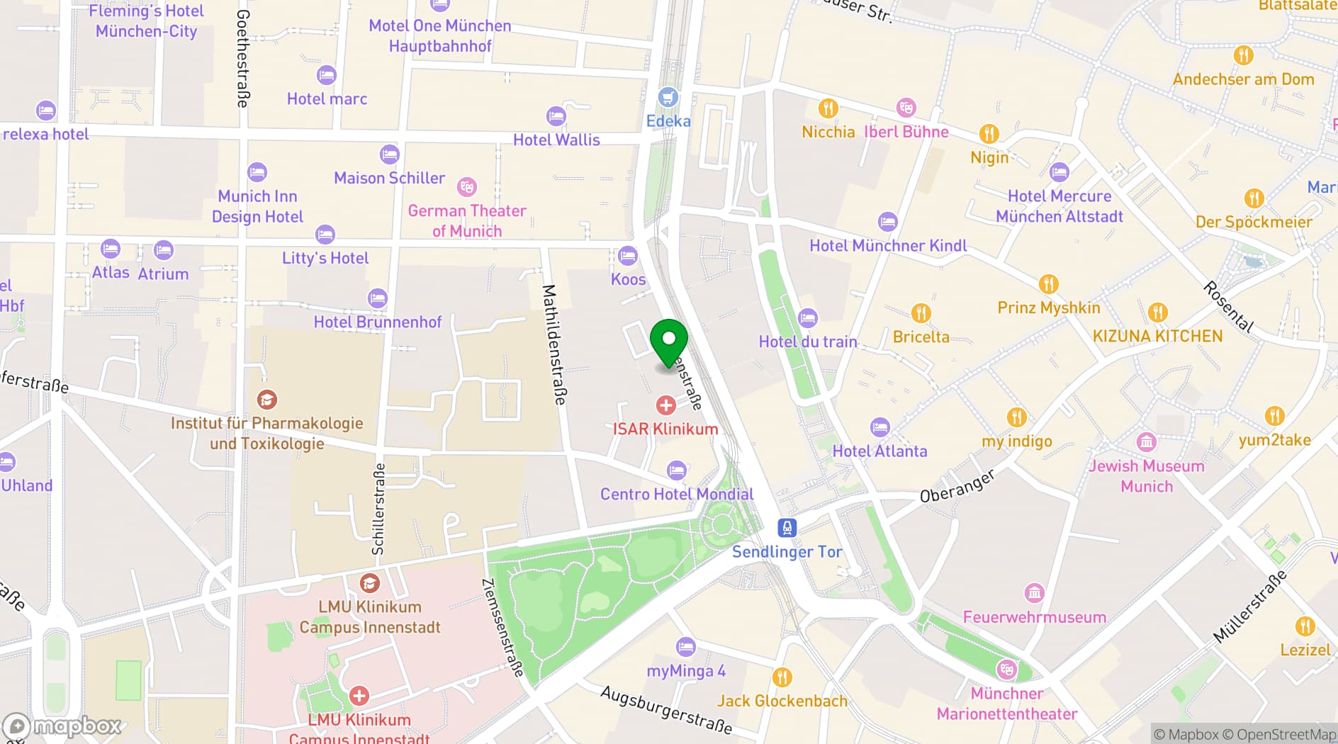 Map showing Isarpost Eventlocation