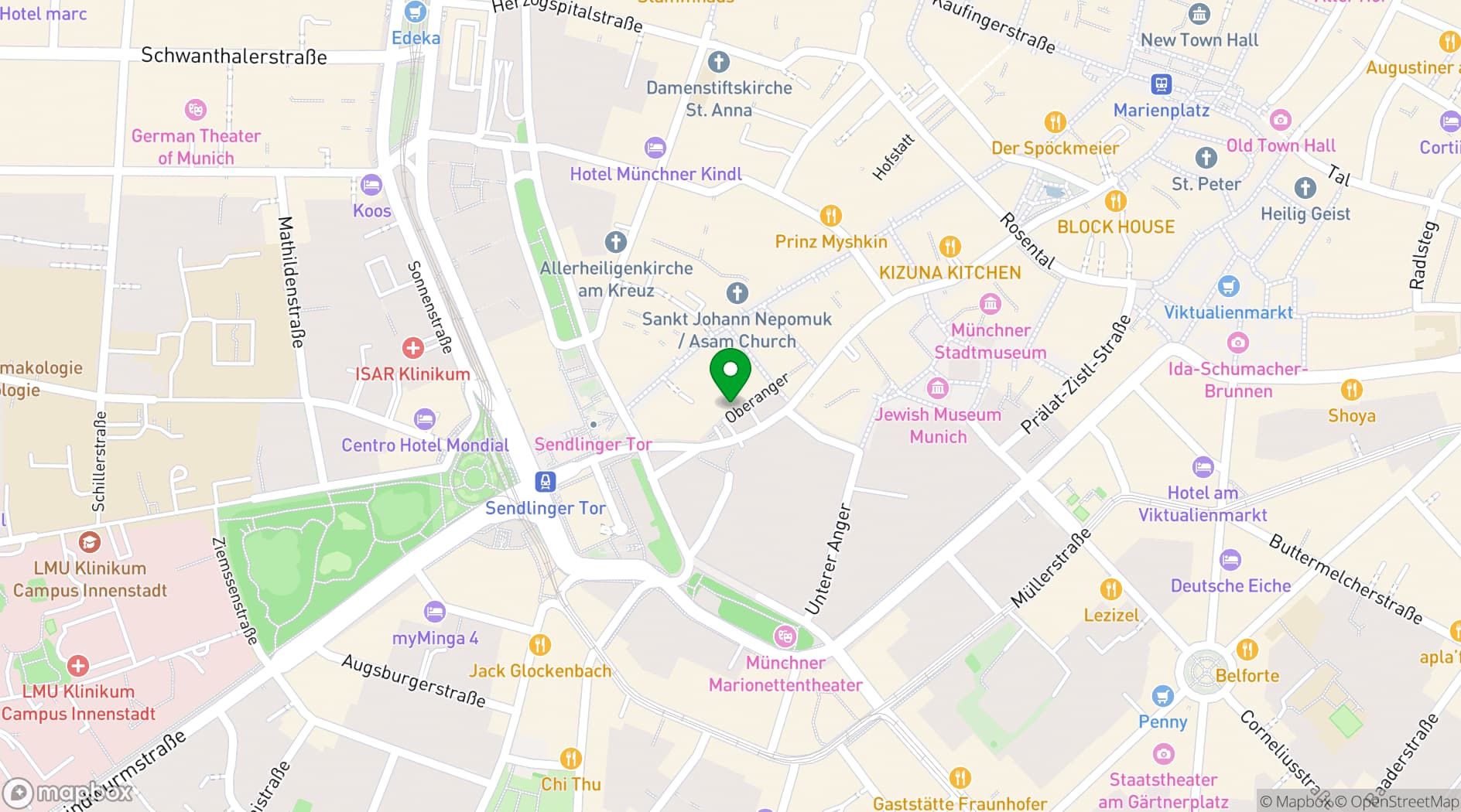 Map showing Oberangertheater