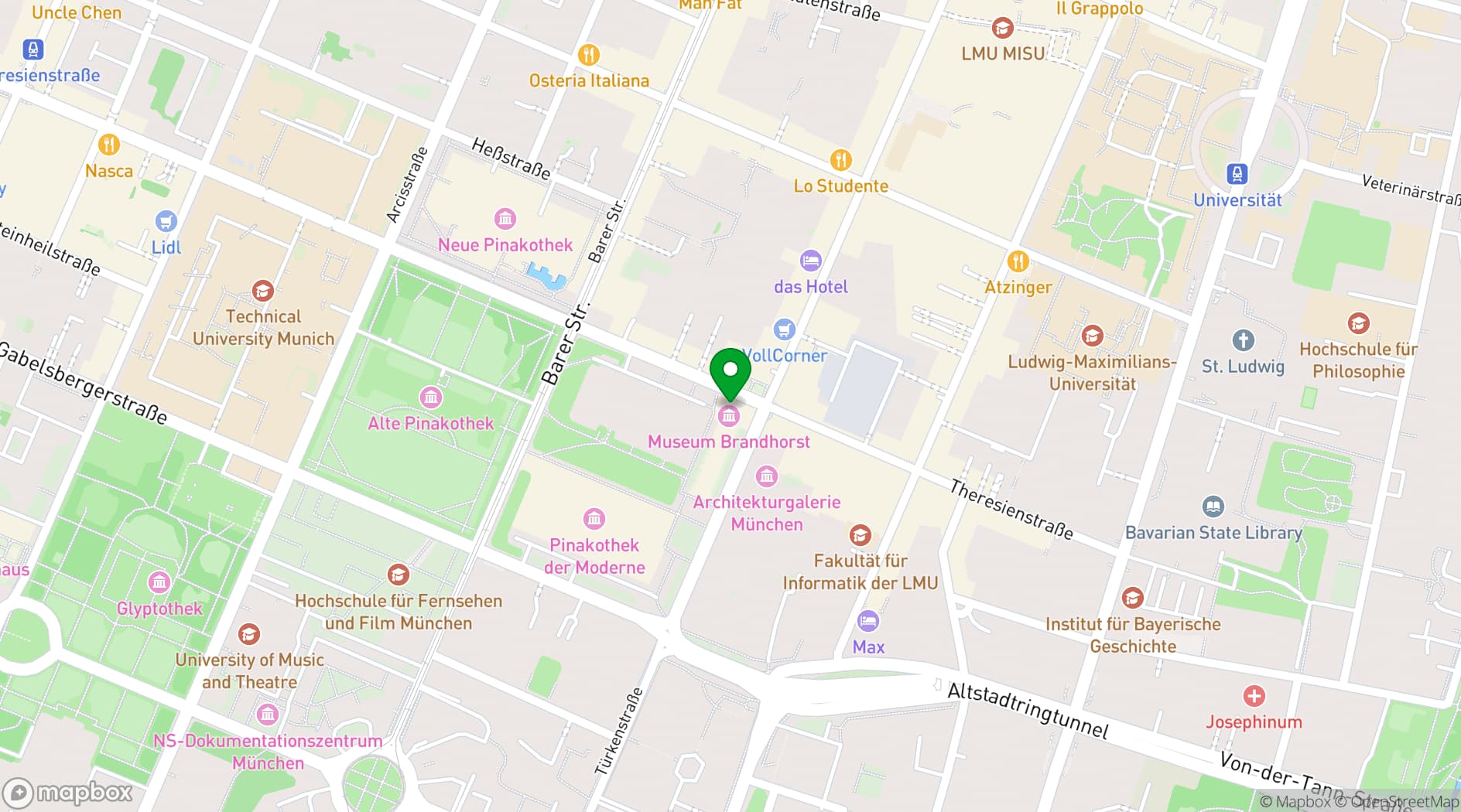 Map showing Museum Brandhorst