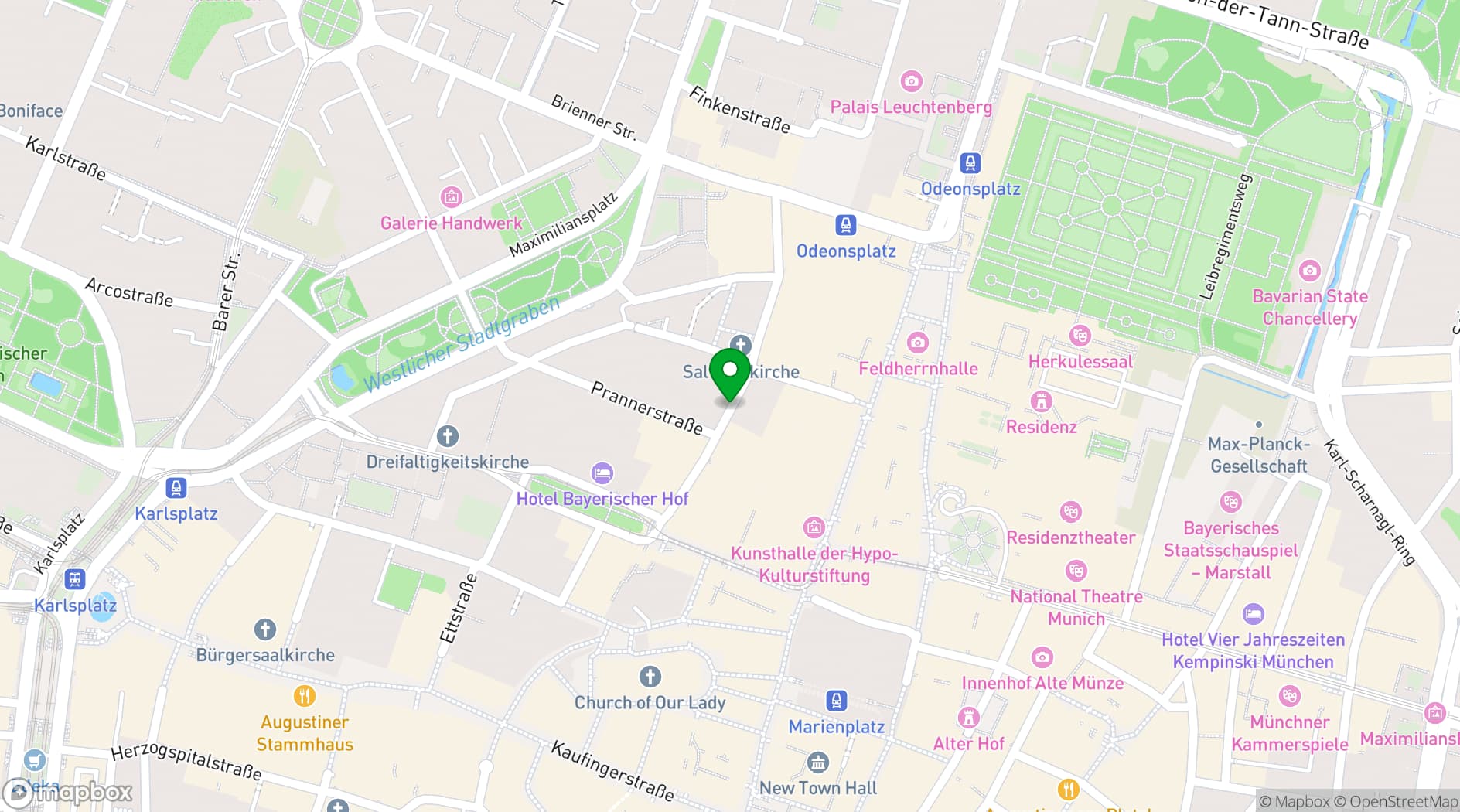 Map showing Rosewood Munich