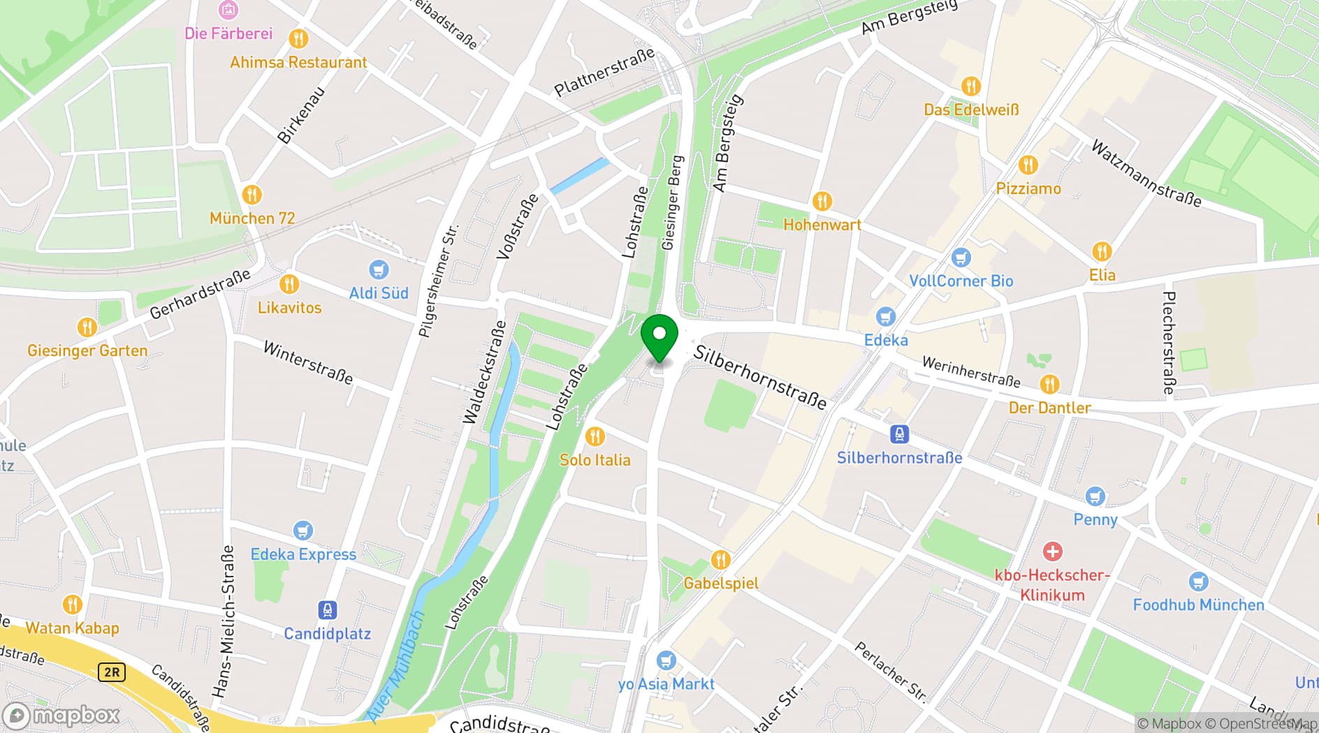 Map showing Giesinger Bräu