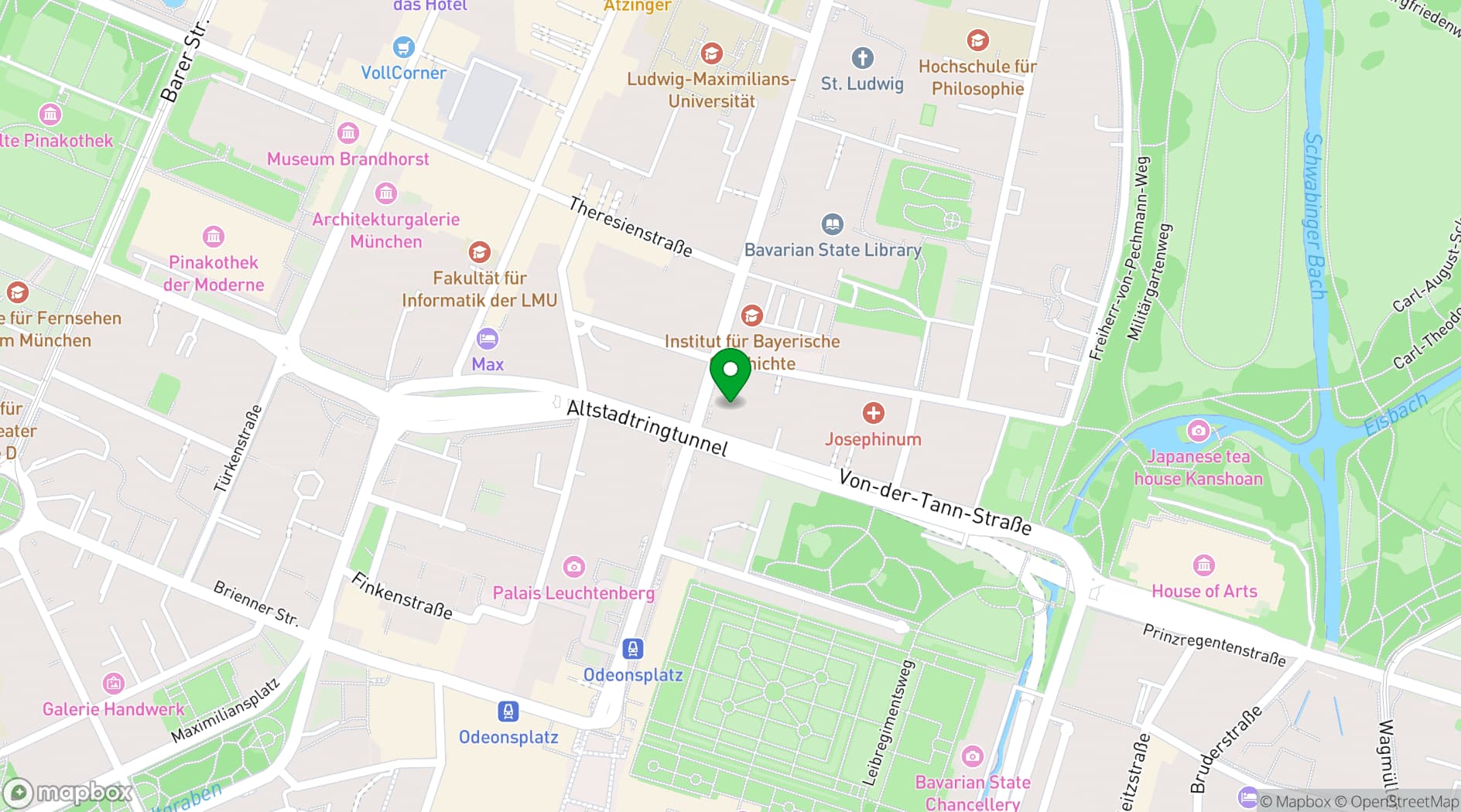 Map showing Ludwigpalais