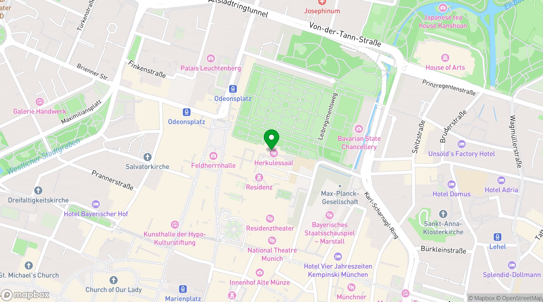 Map showing Residenz München