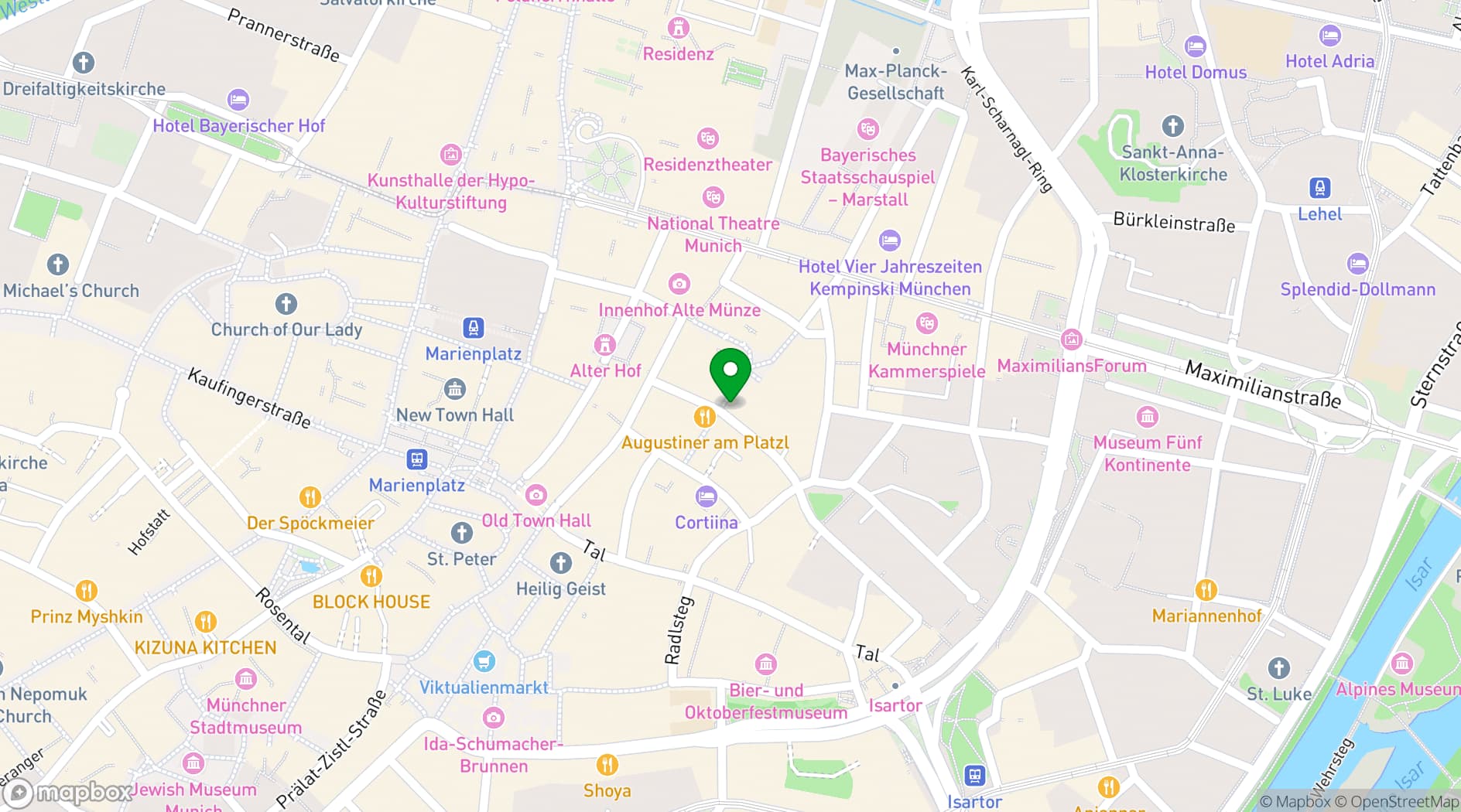 Map showing Hofbräuhaus München