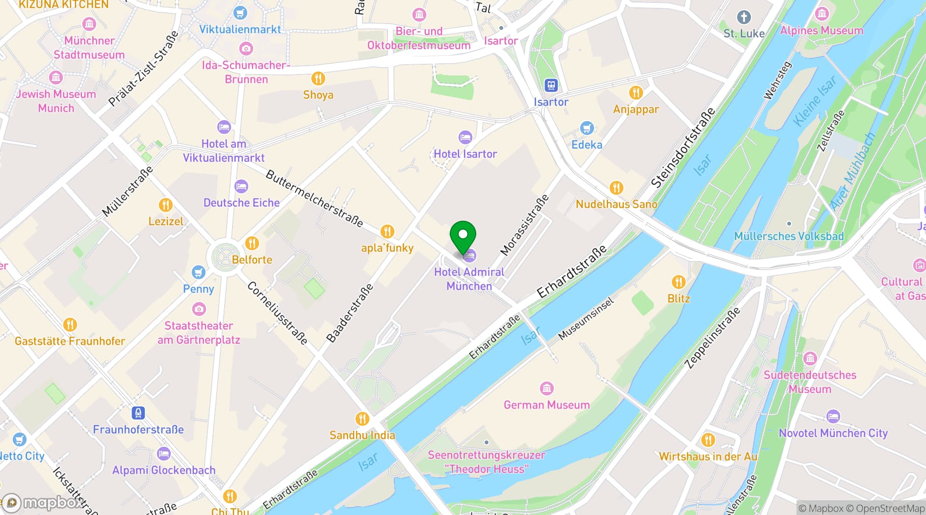 Map showing Hotel Admiral