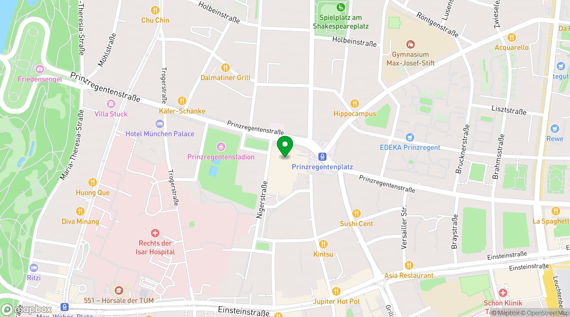 Map showing Prinzregententheater