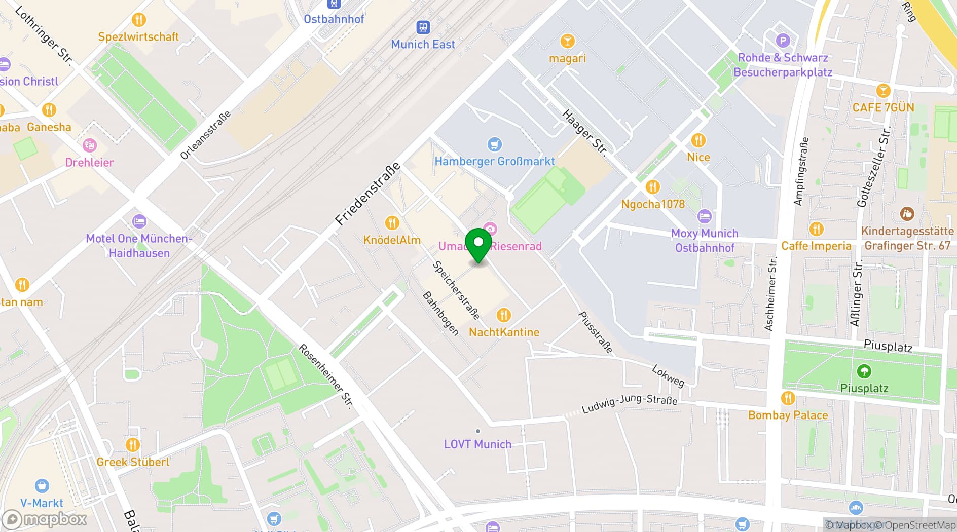 Map showing FITZROY Munich