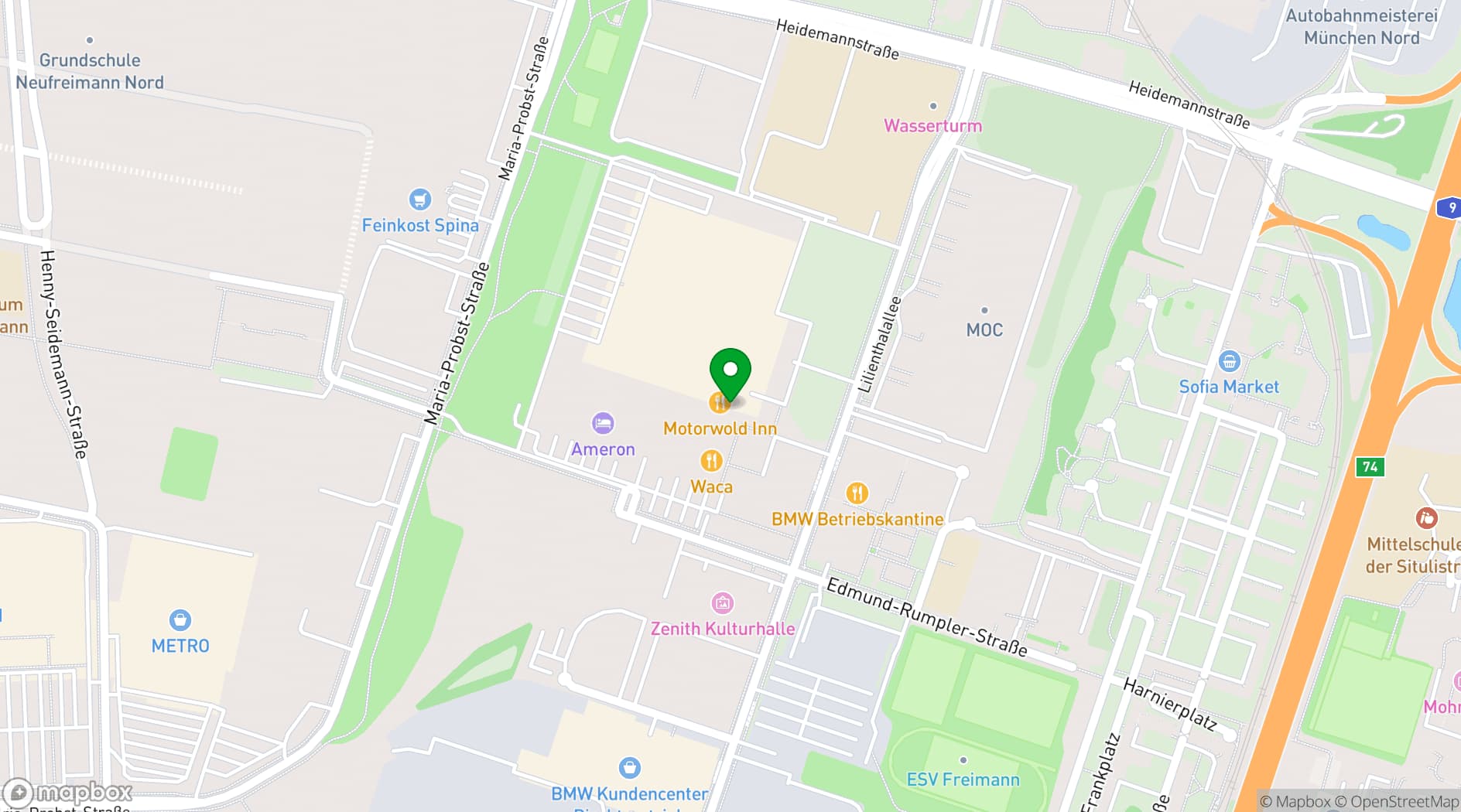 Map showing Motorworld München