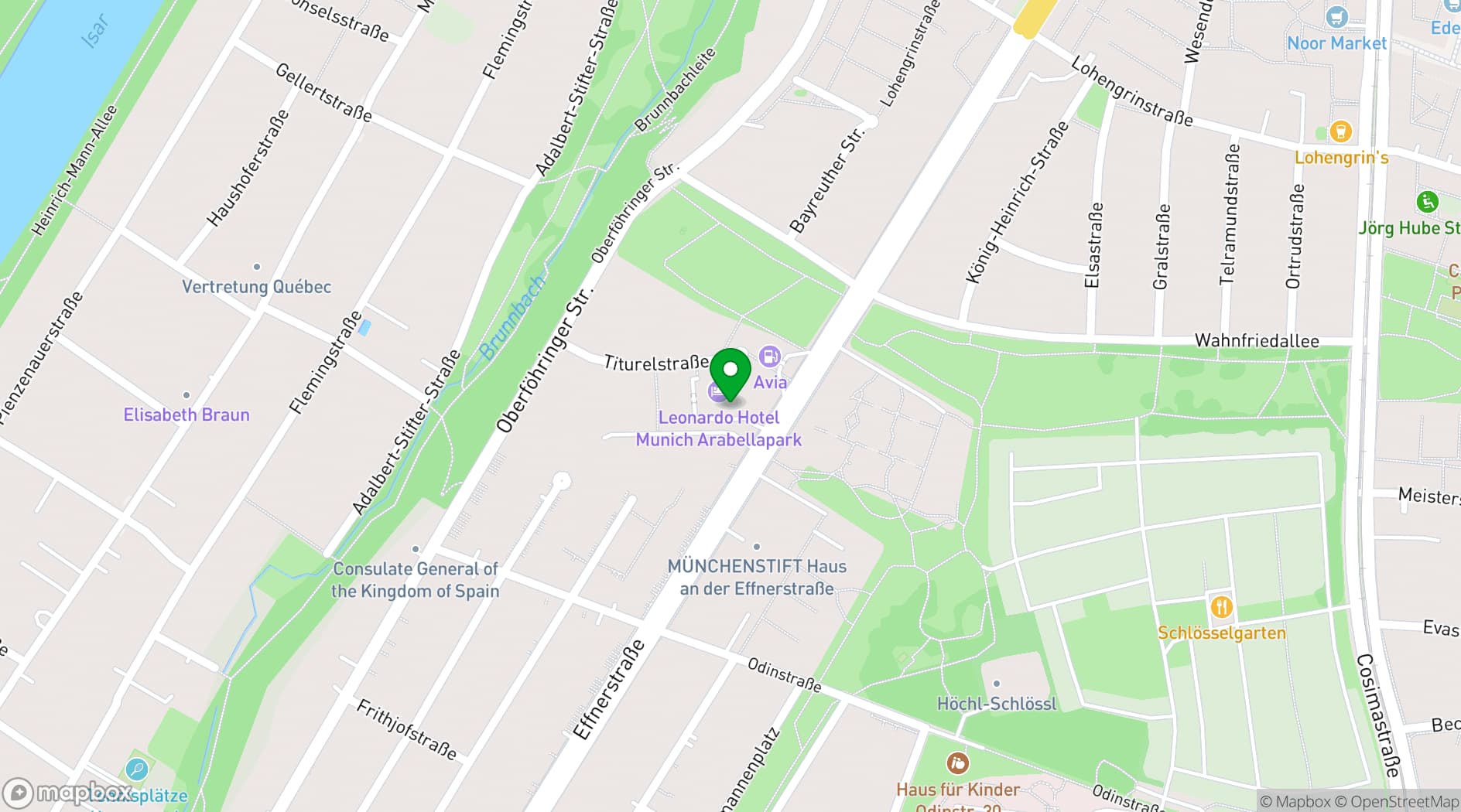 Map showing Leonardo Hotel Munich Arabellapark