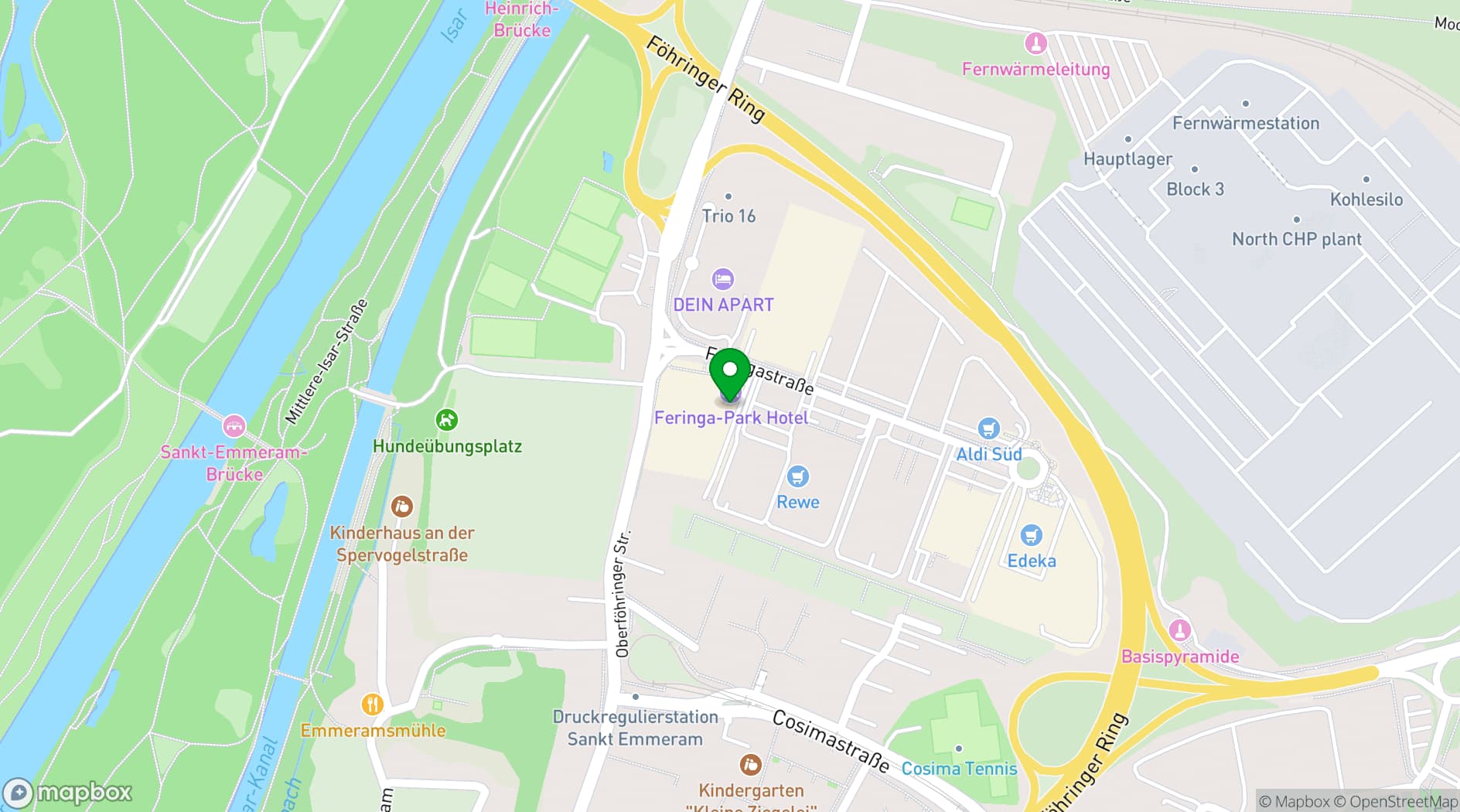 Map showing FERINGAPARK Hotel