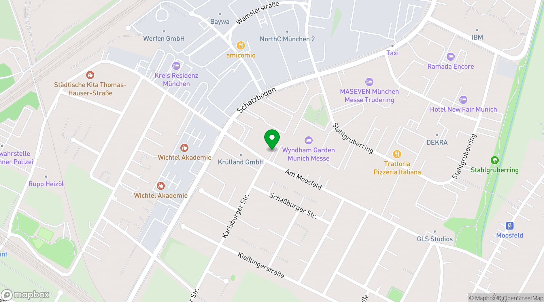 Map showing Hotel Am Moosfeld