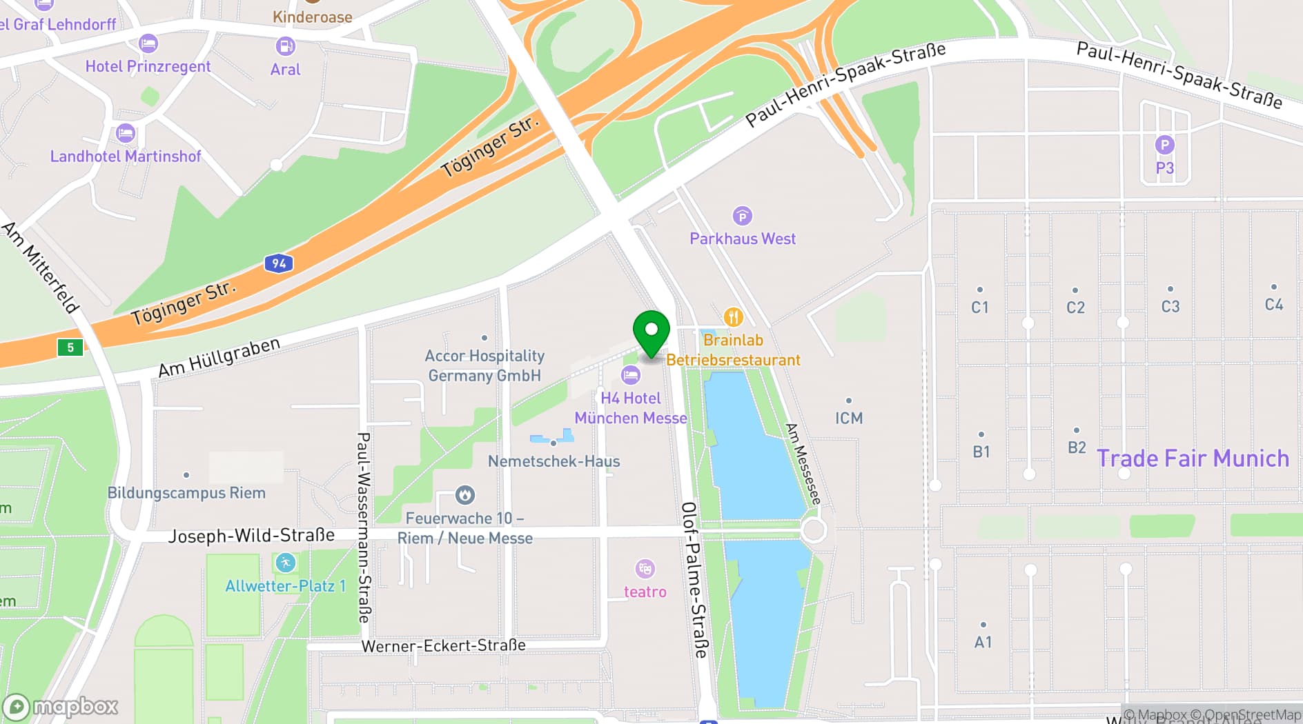 Map showing teatro Munich
