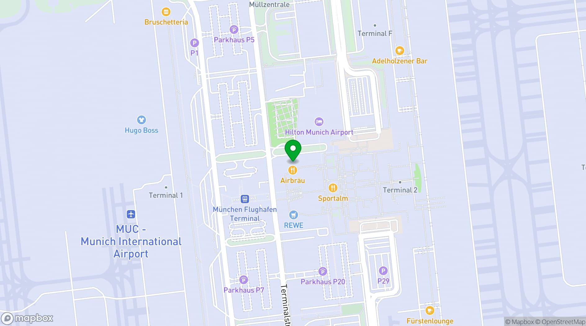 Map showing Munich Airport Conference Rooms