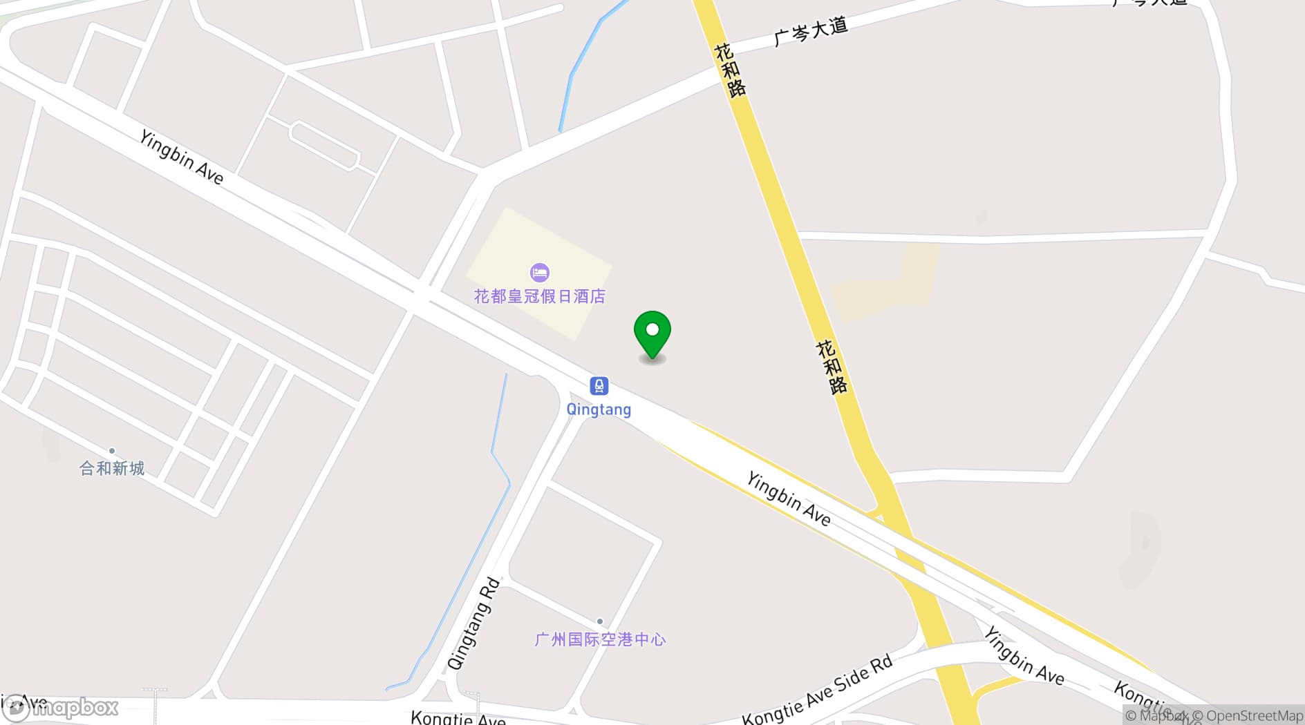 Map showing Crowne Plaza Guangzhou Huadu