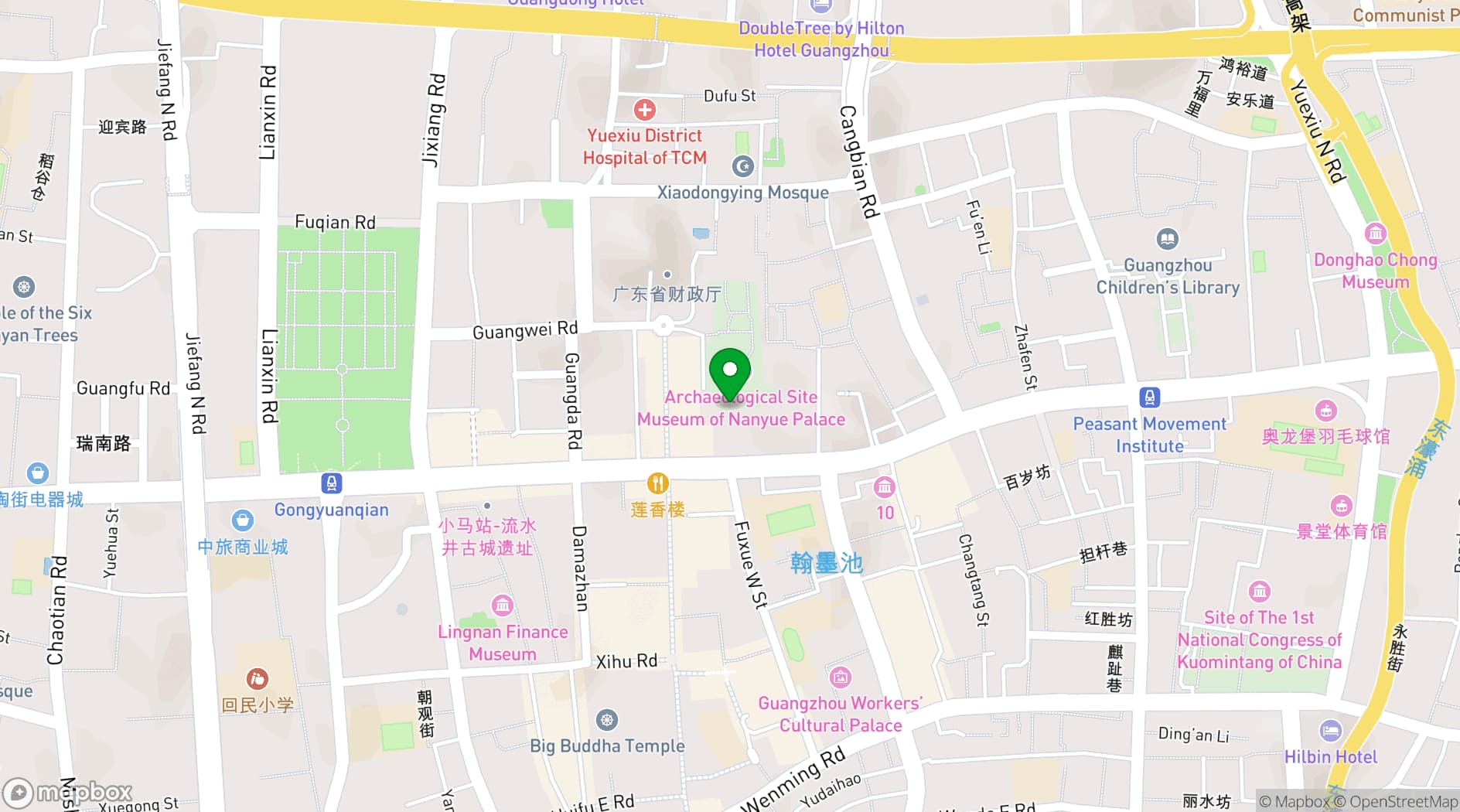 Map showing Kempinski Residences Guangzhou