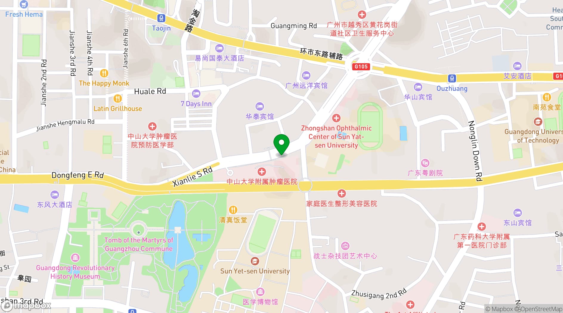 Map showing Garden Hotel