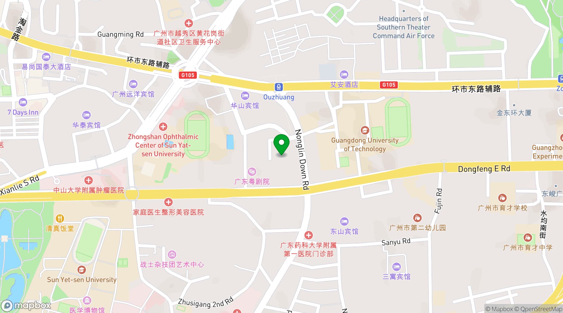 Map showing Ocean Hotel