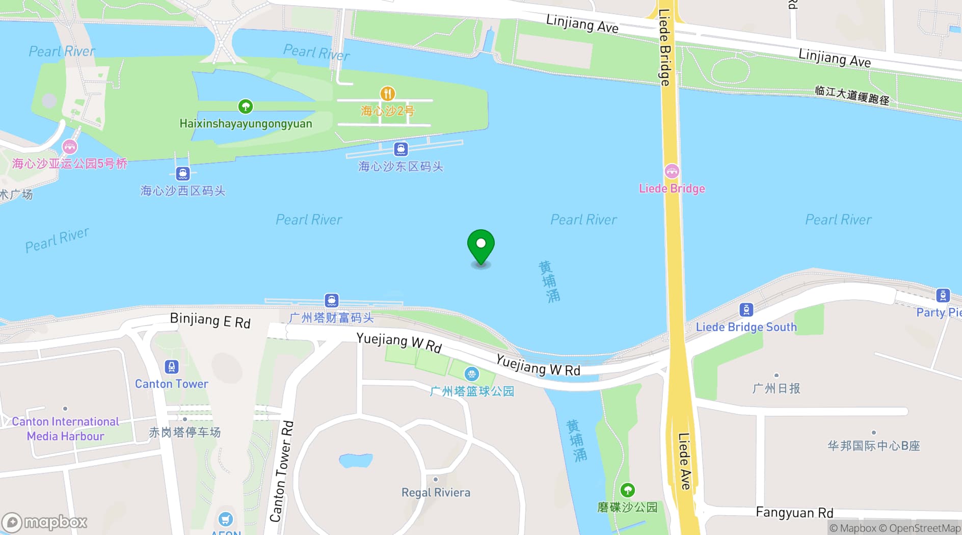Map showing Hotel Indigo Guangzhou Haixinsha