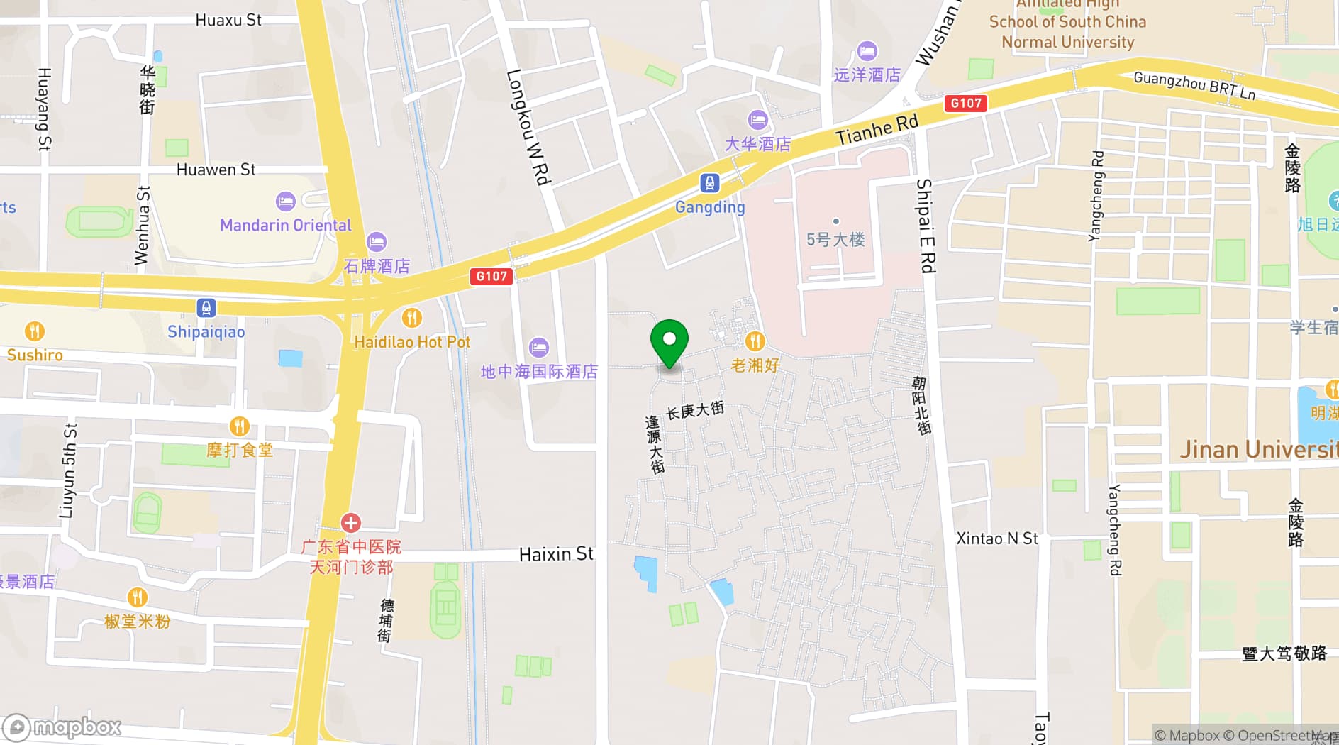 Map showing Mandarin Oriental, Guangzhou