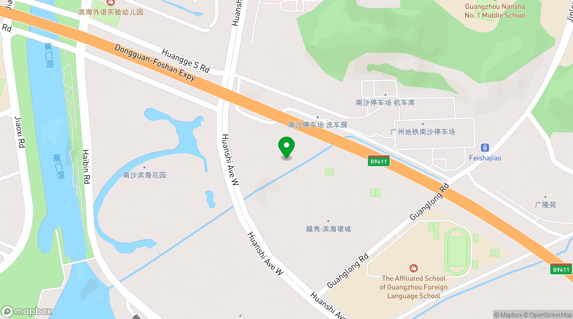 Map showing Guangzhou Marriott Hotel Nansha