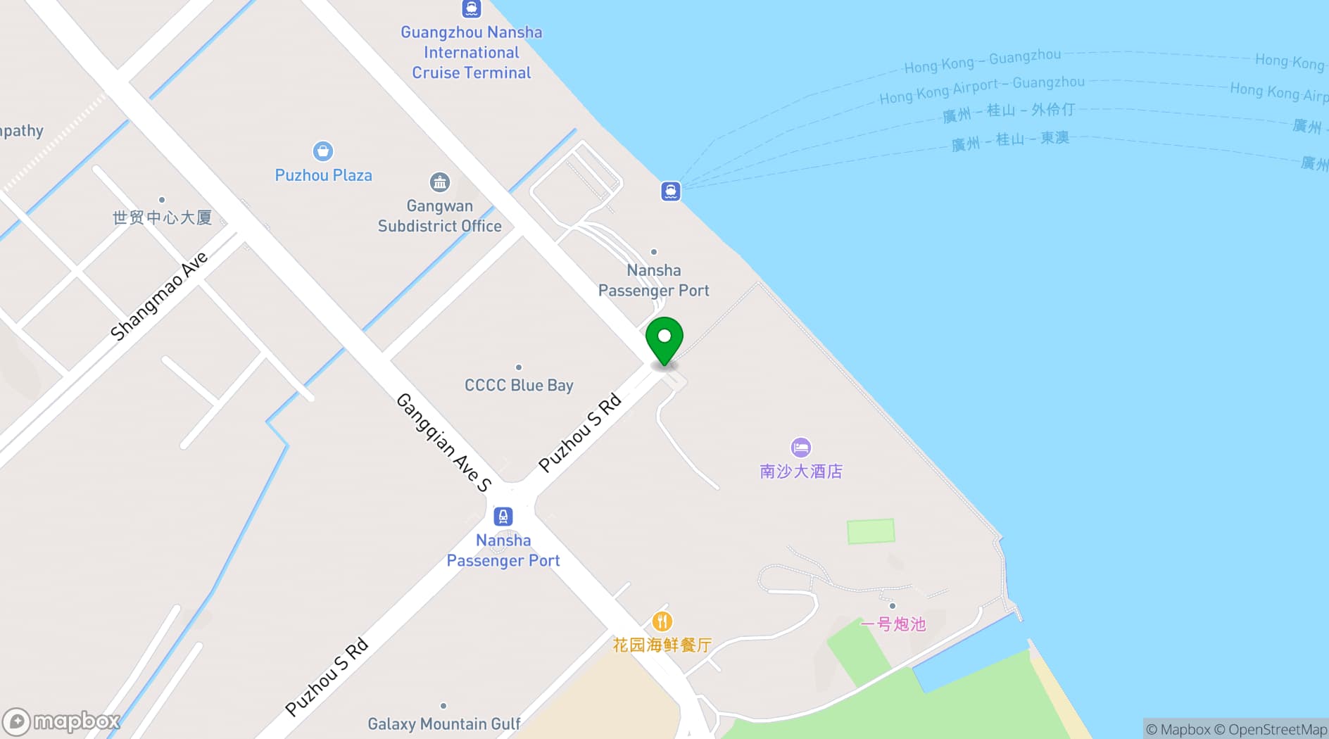 Map showing Nansha Grand Hotel
