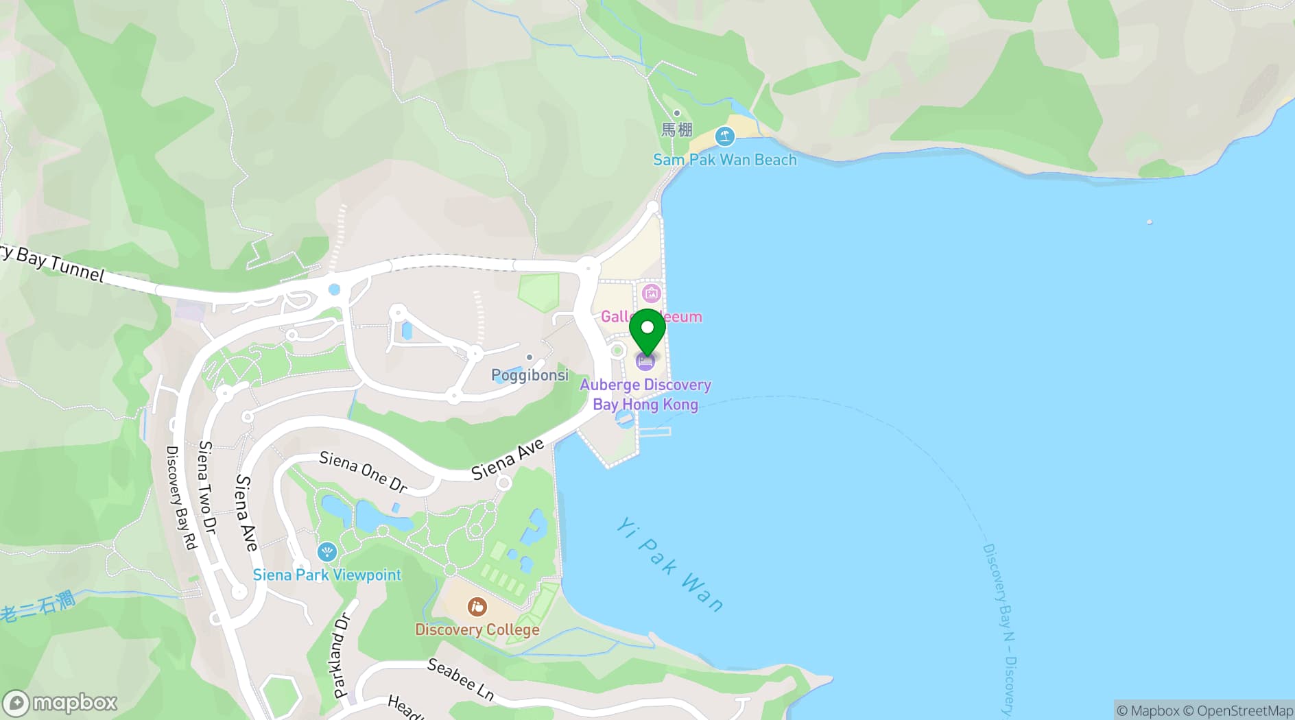 Map showing Discovery Bay