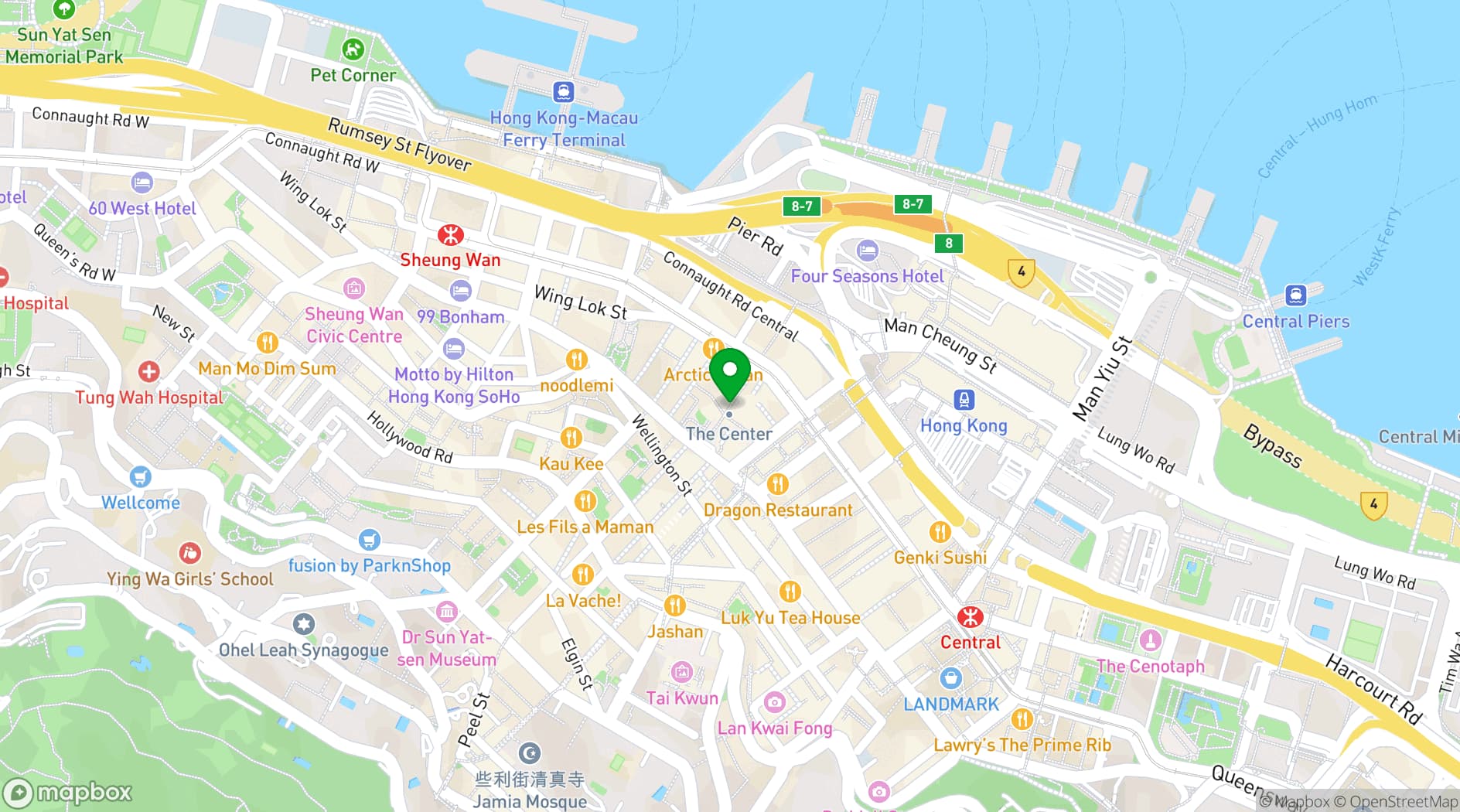 Map showing The Center Space