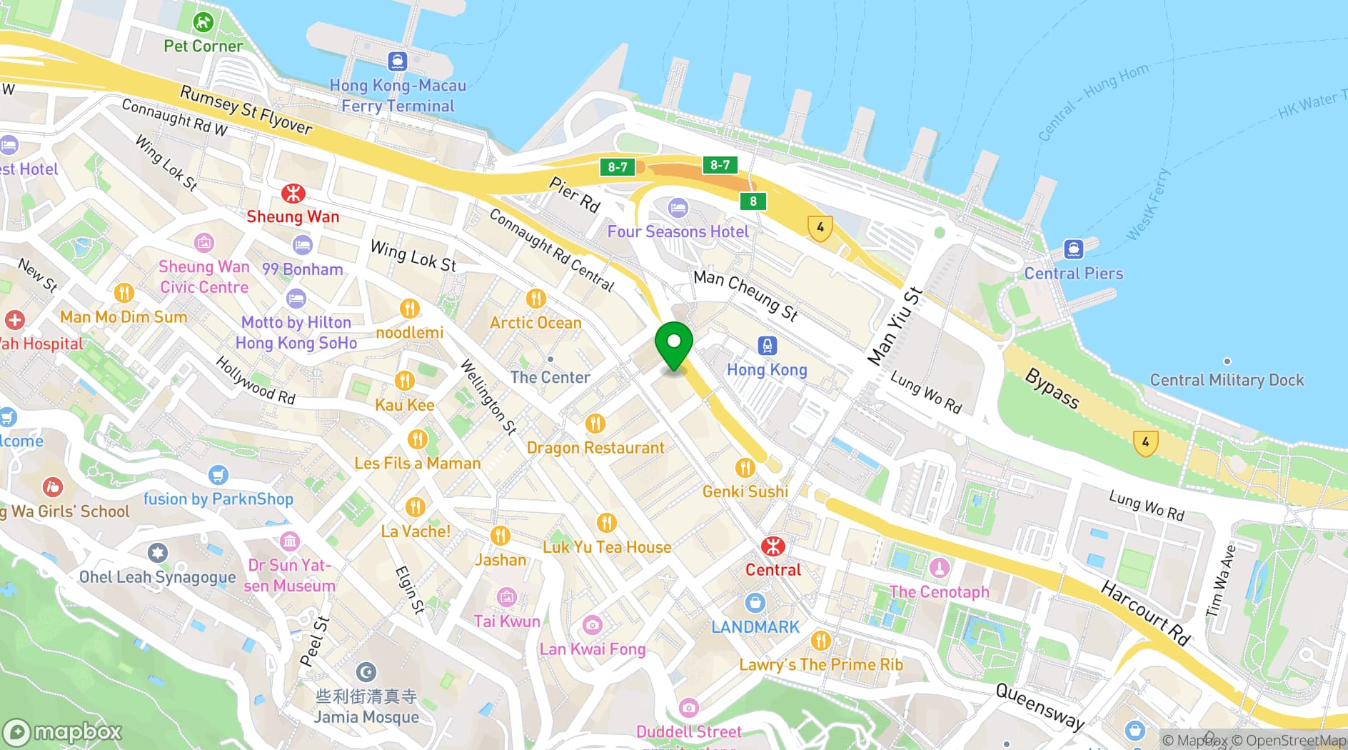Map showing The Hong Kong Bankers Club