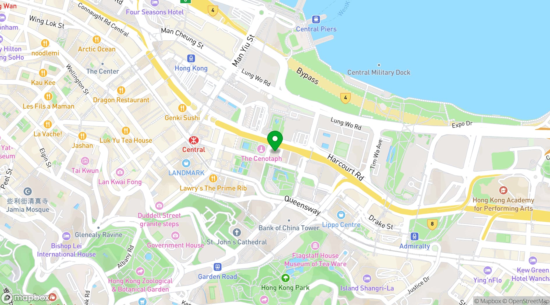 Map showing The Executive Centre - The Hong Kong Club Building | Private & Virtual Offices and Workspace